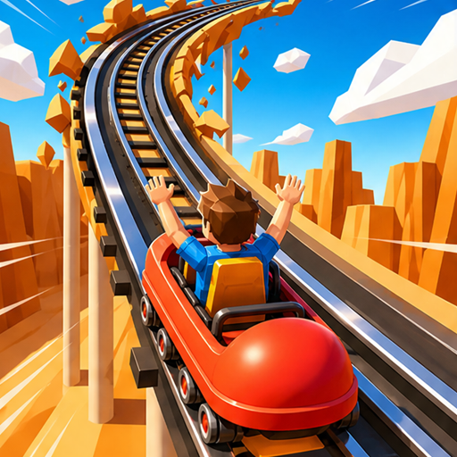 Neon Rail Rush 3D-style racing template on EaseGame